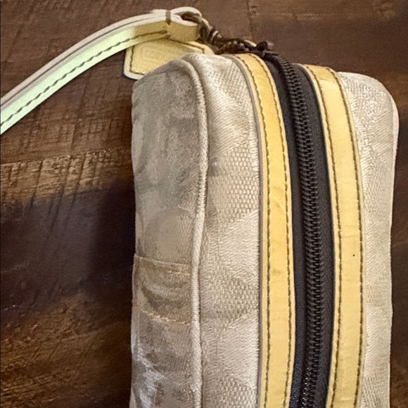 Pre loved Coach Wristlet with Yellow Accents - Picture 14 of 15